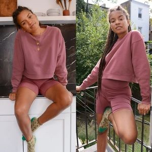 Girlfriend Collective Mauve Cropped Sweatshirt